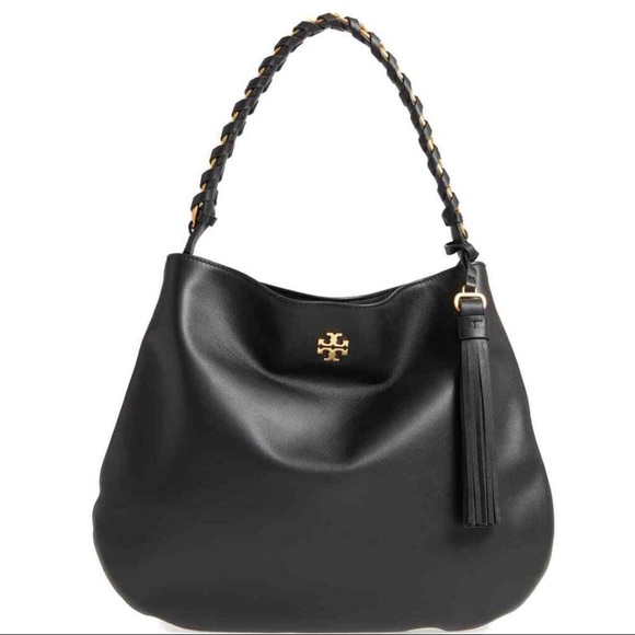 Tory Burch Handbags - Tory Burch Brooke Large Leather Hobo - Black